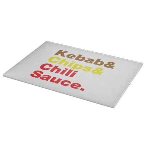 Kebab  Chips  Chili Sauce Cutting Board