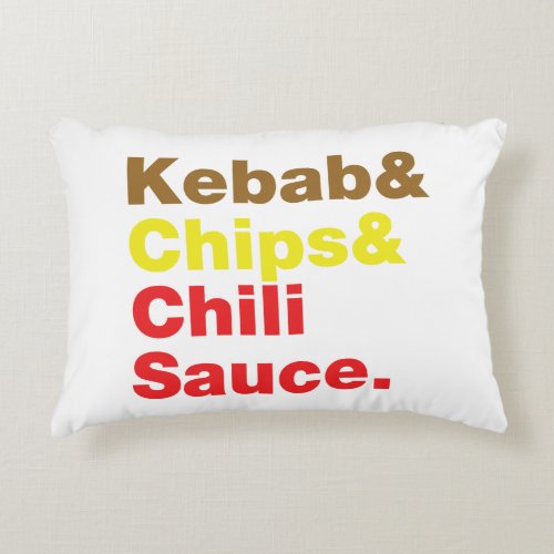 Kebab  Chips  Chili Sauce Decorative Pillow