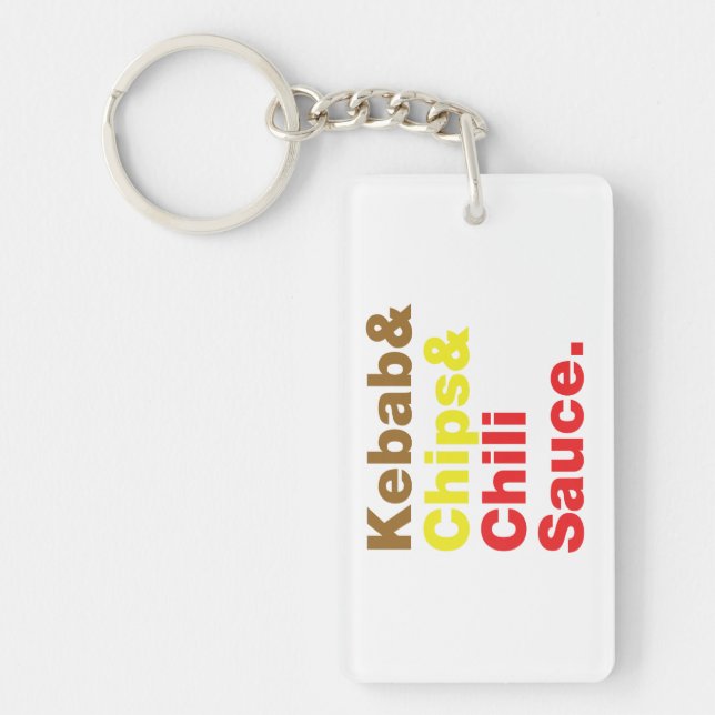 Kebab & Chips & Chili Sauce. Keychain (Front)