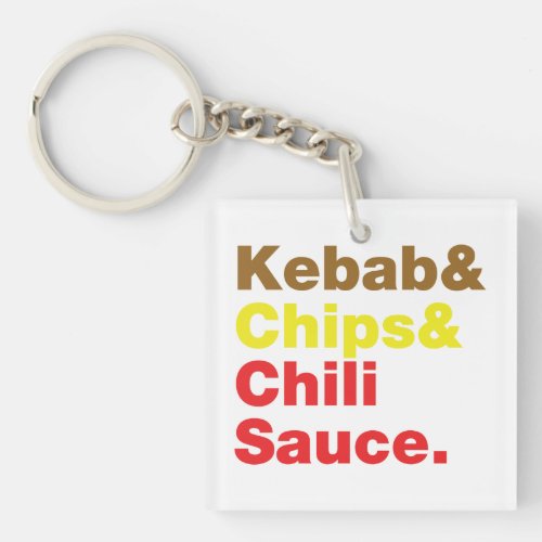Kebab  Chips  Chili Sauce Keychain