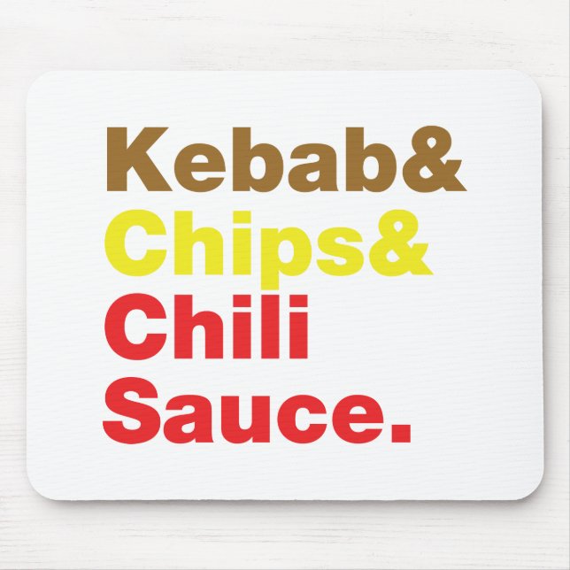Kebab & Chips & Chili Sauce. Mouse Pad (Front)