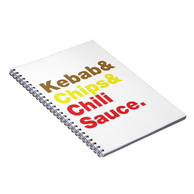 Kebab & Chips & Chili Sauce. Notebook (Right Side)