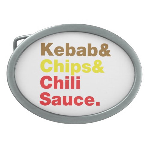 Kebab  Chips  Chili Sauce Oval Belt Buckle