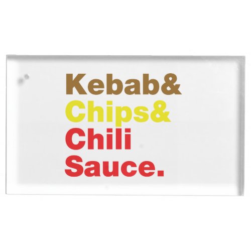 Kebab  Chips  Chili Sauce Place Card Holder