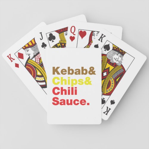 Kebab  Chips  Chili Sauce Playing Cards