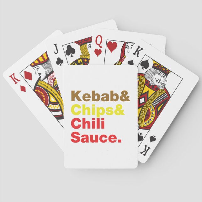 Kebab & Chips & Chili Sauce. Poker Cards (Back)