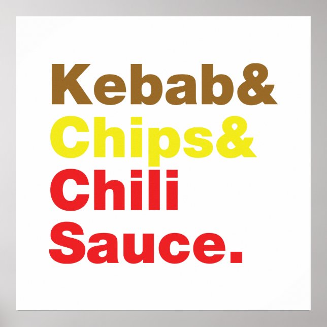 Kebab & Chips & Chili Sauce. Poster (Front)