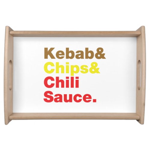 Kebab  Chips  Chili Sauce Serving Tray