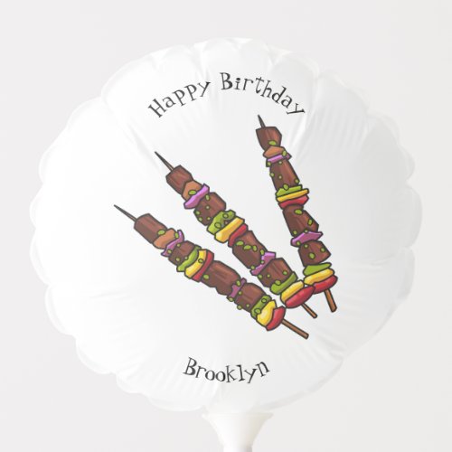 Kebab or kabob cartoon illustration balloon