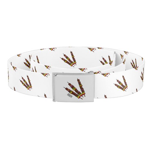 Kebab or kabob cartoon illustration belt