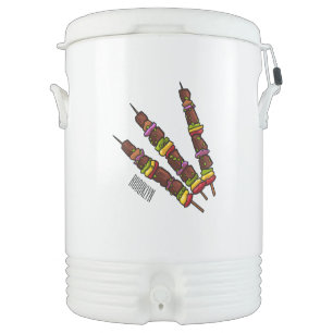 Kebab or kabob cartoon illustration beverage cooler