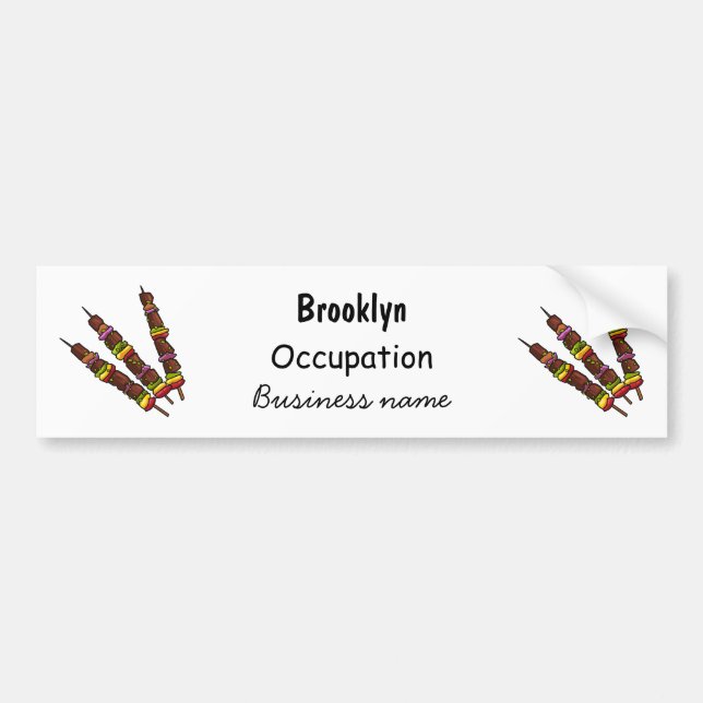 Kebab or kabob cartoon illustration bumper sticker (Front)