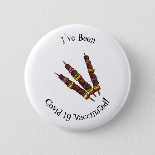 Kebab or kabob cartoon illustration button