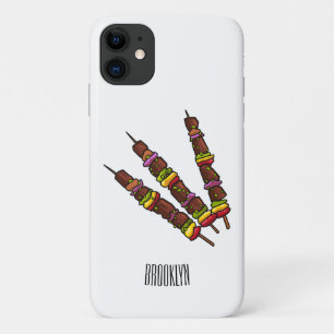 Kebab or kabob cartoon illustration iPhone 11 case
