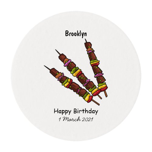 Kebab or kabob cartoon illustration edible frosting rounds