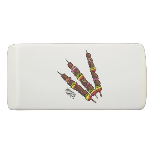 Kebab or kabob cartoon illustration eraser