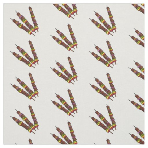 Kebab or kabob cartoon illustration fabric