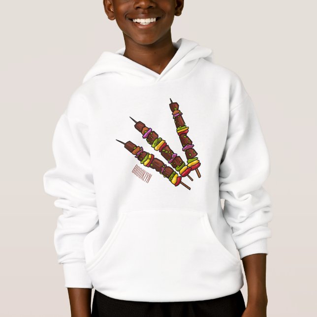 Kebab or kabob cartoon illustration hoodie (Front)