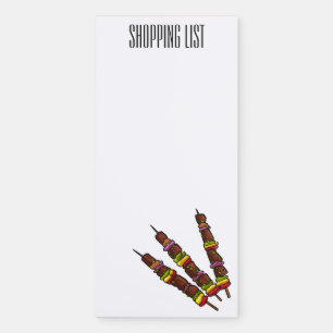 Kebab or kabob cartoon illustration magnetic notepad