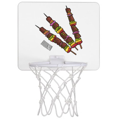 Kebab or kabob cartoon illustration mini basketball hoop