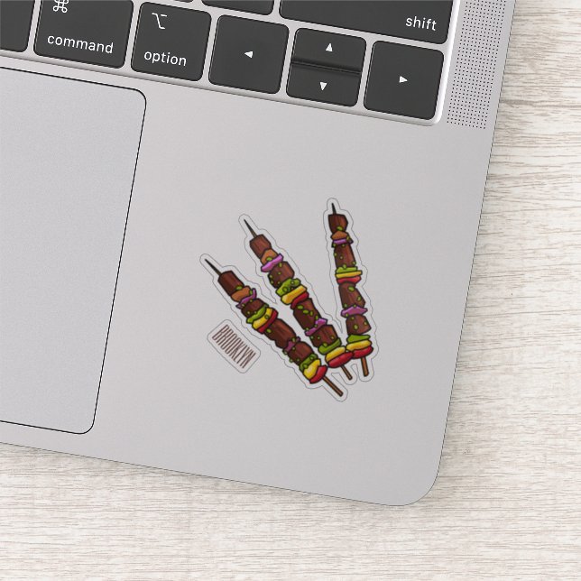 Kebab or kabob cartoon illustration sticker (Detail)