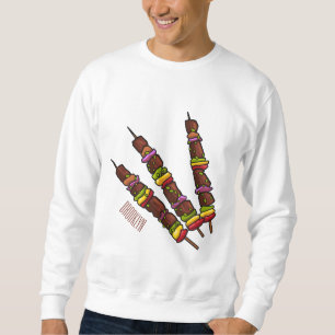 Kebab or kabob cartoon illustration sweatshirt