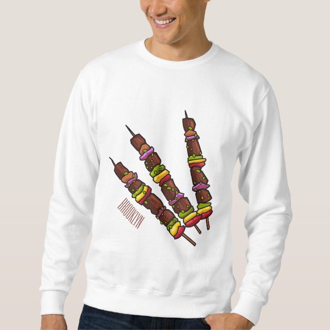 Kebab or kabob cartoon illustration sweatshirt (Front)