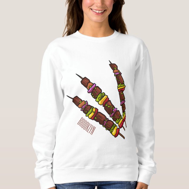Kebab or kabob cartoon illustration sweatshirt (Front)