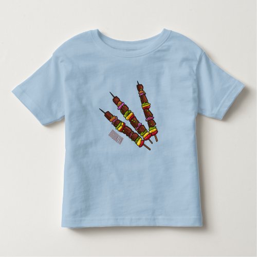 Kebab or kabob cartoon illustration toddler t_shirt