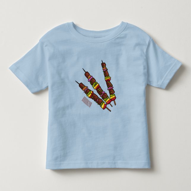 Kebab or kabob cartoon illustration toddler t-shirt (Front)