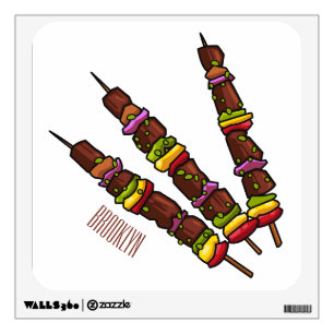 Kebab or kabob cartoon illustration wall decal