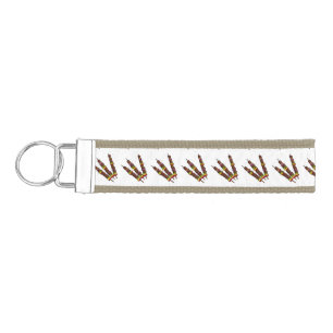 Kebab or kabob cartoon illustration wrist keychain