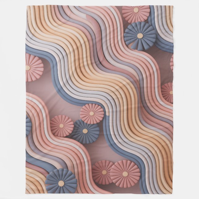 Kecak Chant Waves Fleece Blanket (Front)