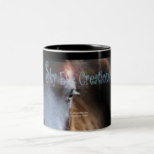 Keegan poses for Sky Eye Creations Two_Tone Coffee Mug