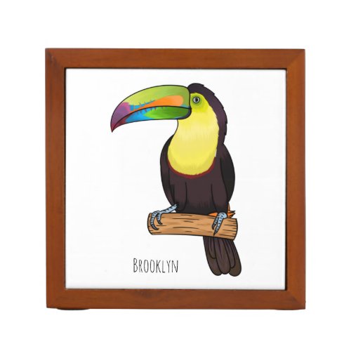 Keel_billed toucan bird cartoon illustration   desk organizer
