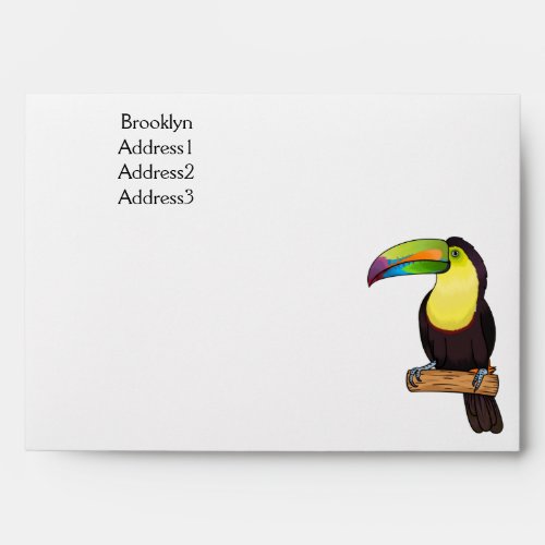 Keel_billed toucan bird cartoon illustration  envelope