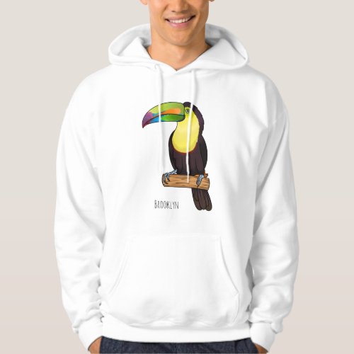 Keel_billed toucan bird cartoon illustration hoodie