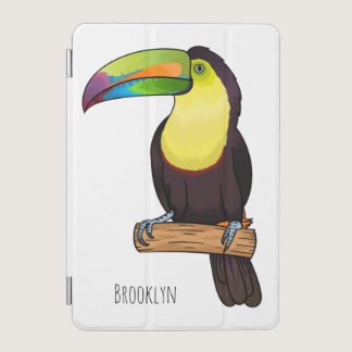 Keel-billed toucan bird cartoon illustration iPad mini cover