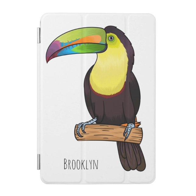 Keel-billed toucan bird cartoon illustration iPad mini cover (Front)