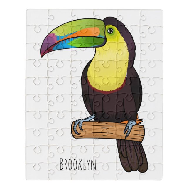 Keel-billed toucan bird cartoon illustration  jigsaw puzzle (Puzzle Vertical)