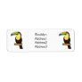 Keel-billed toucan bird cartoon illustration  label