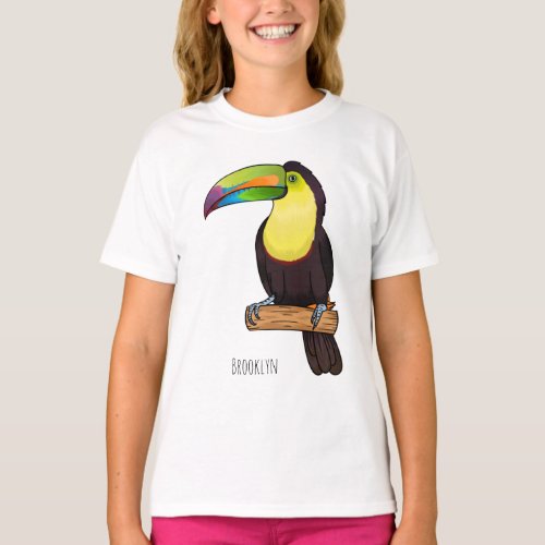 Keel_billed toucan bird cartoon illustration  T_Shirt
