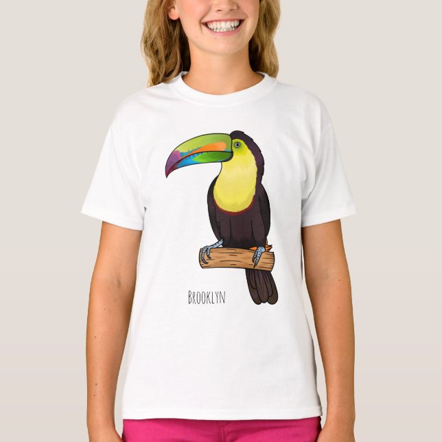 Keel-billed toucan bird cartoon illustration  T-Shirt (Front)