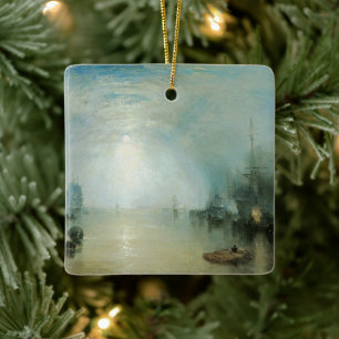 Keelmen Heaving Coals, Moonlight by Joseph Turner Ceramic Ornament