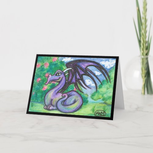 Keely Purple Dragon Greeting Card Blank