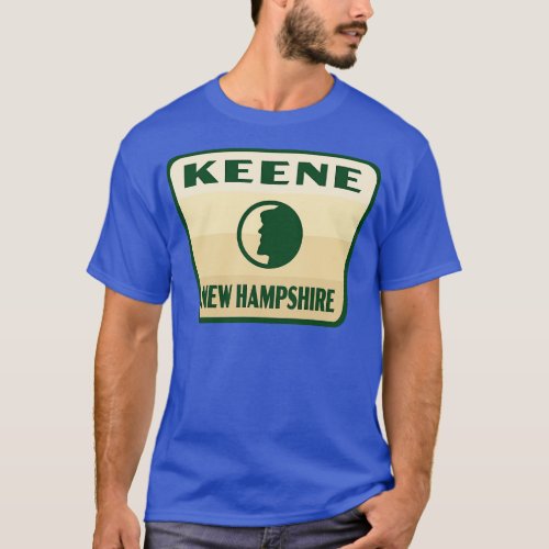 Keene New Hampshire Retro Badge Tan T_Shirt