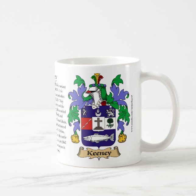 Keeney, the Origin, the Meaning and the Crest Coffee Mug (Right)