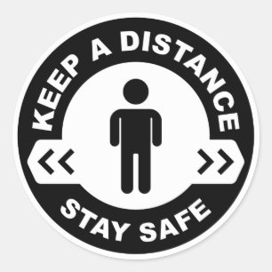 Keep A Distance Classic Round Sticker
