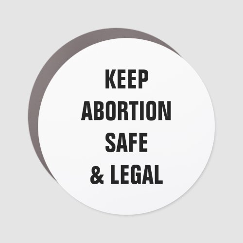 Keep abortion safe and legal minimalist white car magnet