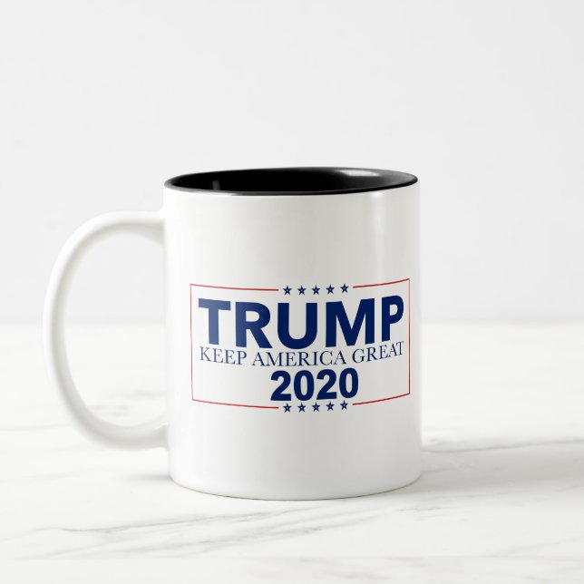 Keep America Great 2020 Election Donald Trump Two-Tone Coffee Mug (Left)